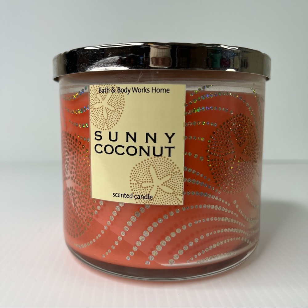 Bath and Body Works Orange Sunny Coconut Dress 3 Wick Candle NEW 14.5oz Summer